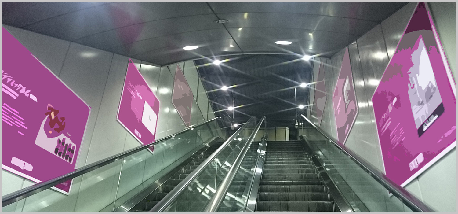 ゆりかもめ東京ビッグサイト駅集中貼りポスター広告